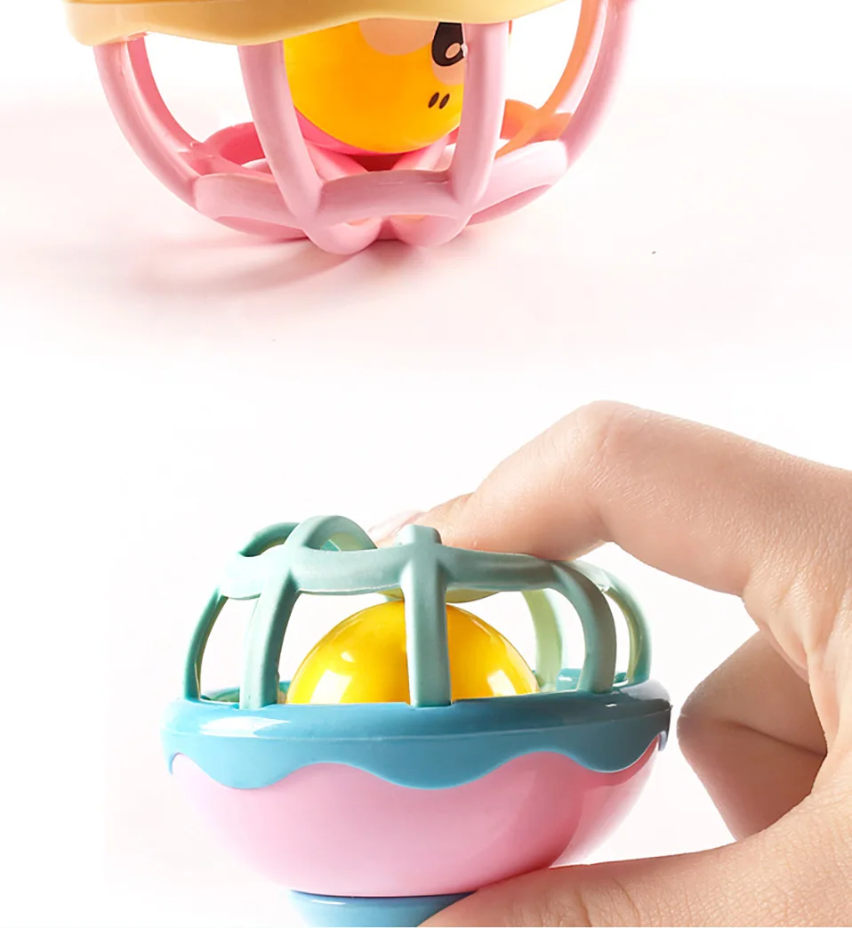 Baby Rattles Toys Newborn Hand Bells Teether Baby Toys 0-12 Months Soft glue Teether Fitness rattle Educational Toys for baby