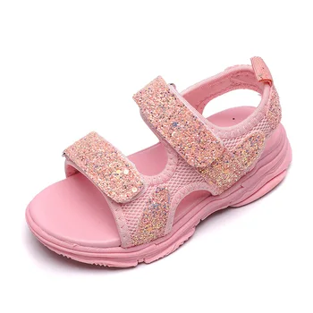 

2020 Summer Kid's Shoes Women's Shoes Men's Shoes Sandals Hook & Loop Fashion Leisure Sequined Cloth Non-slip Beach