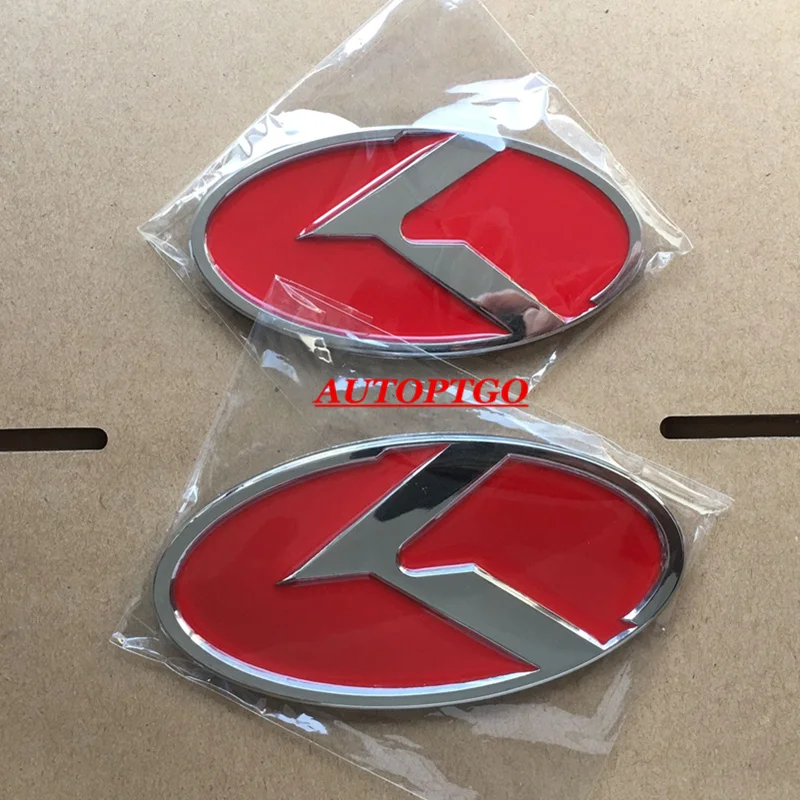 Red 1 пара красный багажник и капот K эмблема значки логотип для Kia Sorento Optima K2 K3 K4 K5 ФОРТЕ Koup Cadenza Ceed Ceratto Senda Rio - Цвет: Red