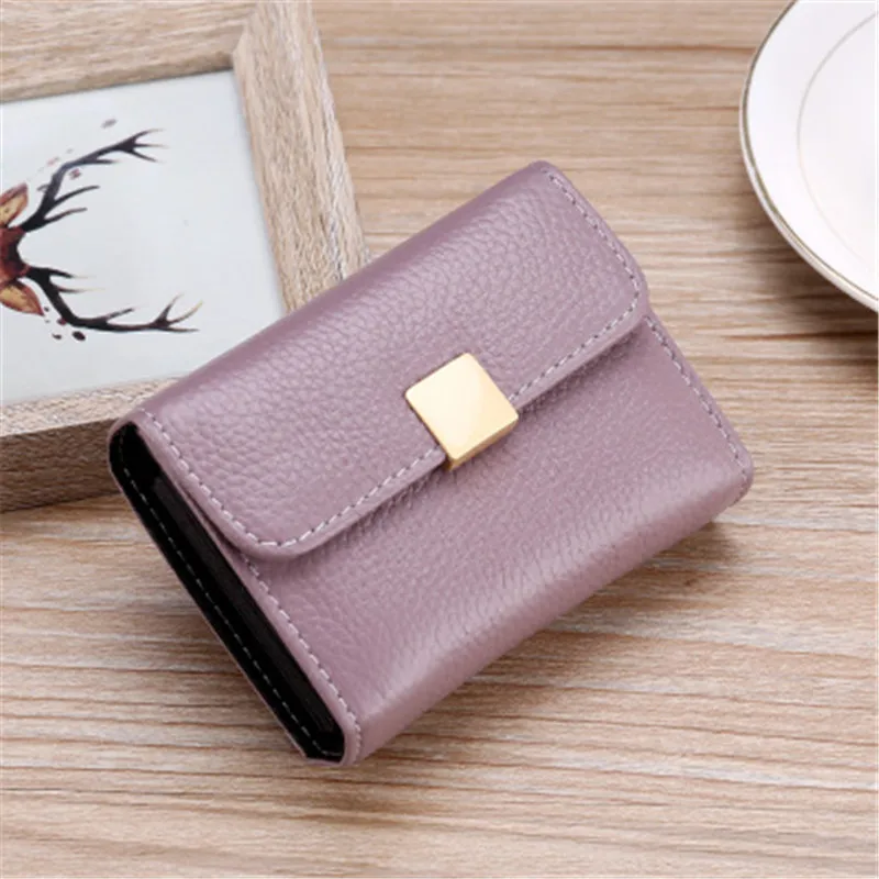 

Новинка 2021, простой кожаный держатель для карт, женский короткий кошелек для нескольких карт, модный вместительный клатч, Лидер продаж