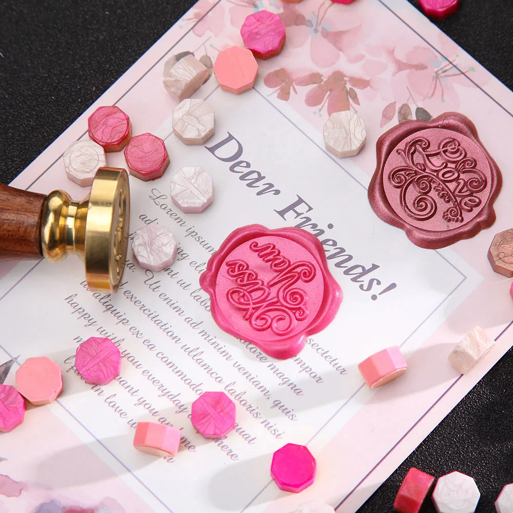 1 Box 700Pcs Vintage DIY Octagonal Sealing Wax Tablet Seal Dedicated Stamp Wax Beads Wedding Wax Seal Ancient Sealing Wax wooden stamps for card making Scrapbooking & Stamps