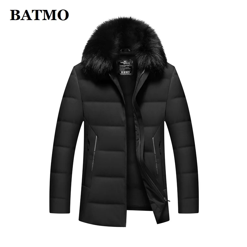 

BATMO 2021 New arrival winter raccoon fur collar 90% white duck down jackets men,male warm parkas,coat men,plus-size M-4XL