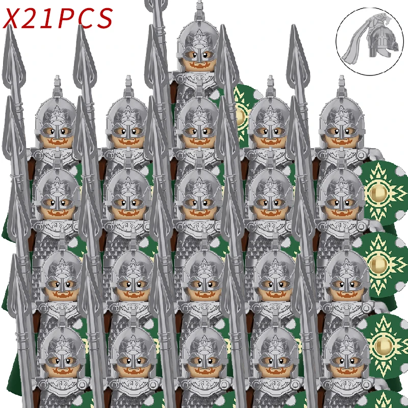 Medieval Fantasy Dwarf Warrior Leader Building Blocks Set