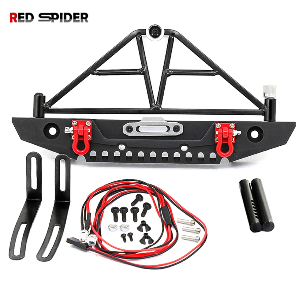 

1set Metal Front Bumper with Led Light for 1/10 RC Crawler Traxxas TRX4 Sport 82024-4 Parts