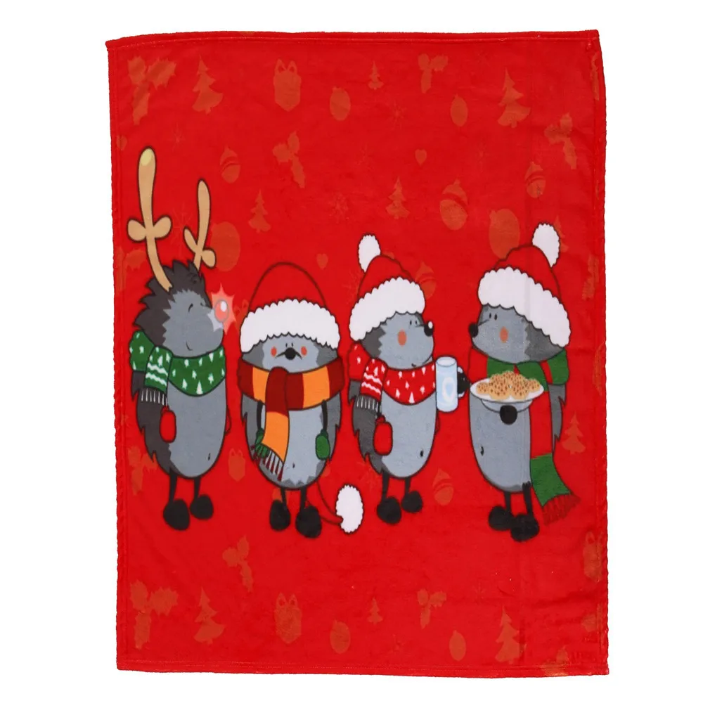 OUNEED Christmas Blanket Flannel Fabric Sofa Bed Blanket 150x200CM Office Children Towel Portable Car Travel Cover Blanket#45