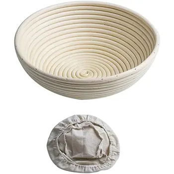 

Proofing Holder Round Bread Basket Fermentation Handmade Rattan Baske Dough Banneton Brotform Free Liner 1Pcs