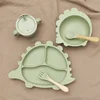 BPA Free Baby Silicone Sucker Bowl Plate Children's Tableware Training Fork Spoon Portable Feeding Snack Cup Dining Appliance 1