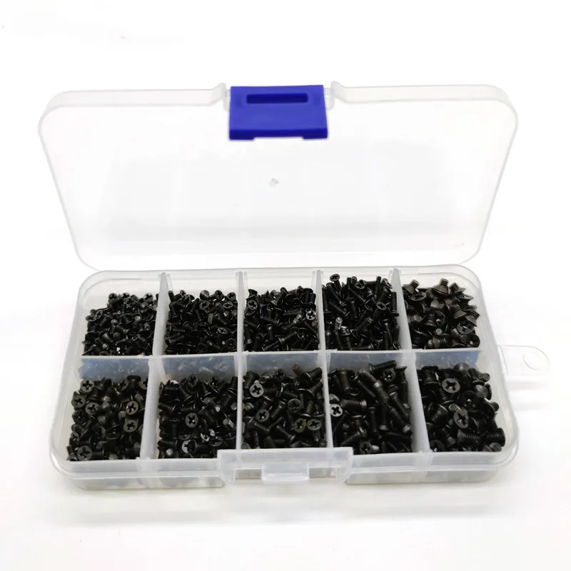500Pcs KM 나사 M2 M2.5 M3 플랫 헤드 필립스 나사 노트북 노트북 나사 세트 컴퓨터 작은 나사