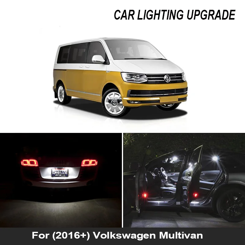 

17pcs Canbus LED bulb Interior reading dome map Lights Kit for VW Accessories for Multivan MK6 T6 (2016+)