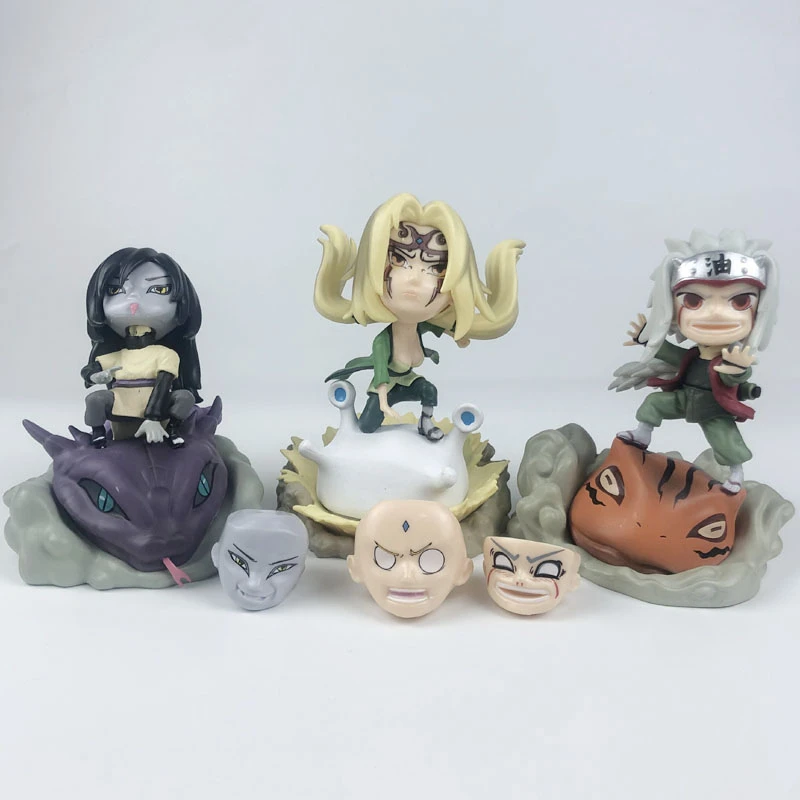 アニメ Naruto ナルト ペットクリーチャー綱手アクションフィギュア自来也大蛇丸サスケ Pvc モデル可変顔おもちゃグッズ良いギフト Aliexpress