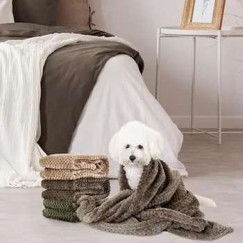 

PET SPPTIES Super Soft Coral Fleece Puppy Pet Blanket Washable Sleep Bed Mat for Dogs Cats