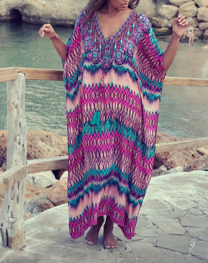 2021 Chiffon Beach Cover up Dress Robe de Plage Bathing suit cover ups Pareos de Playa Mujer Bikini Cover up Beachwear Tunic bikini cover up set