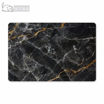 

NYAA Black White Welcome Doormat Kitchen Carpet Anti-Slip Nordic Style Marble Rubber Bottom Door Floor Room Dustproof Mats