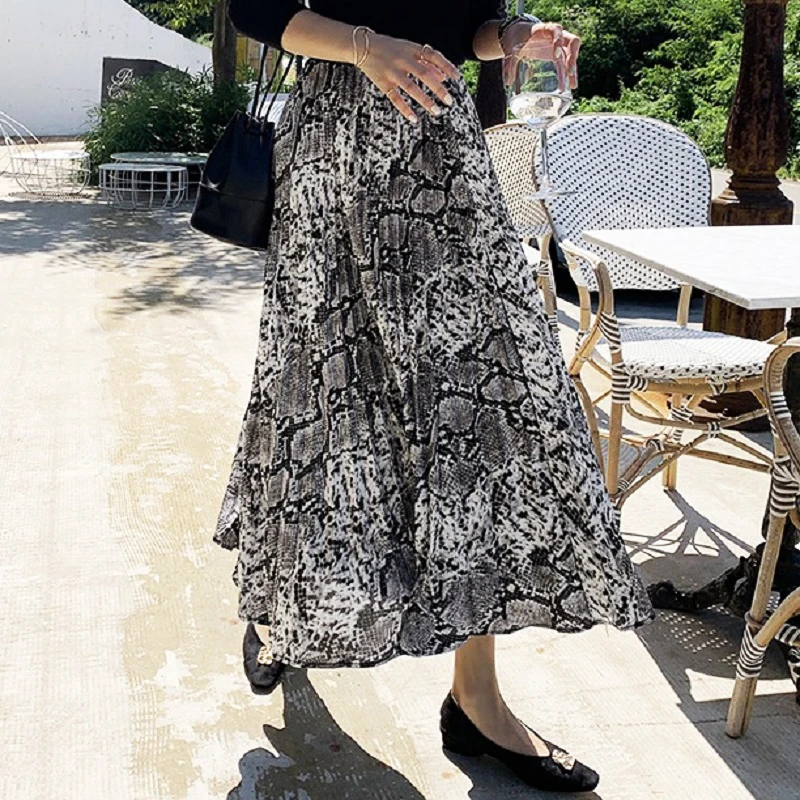 Летняя Повседневная Женская пляжная юбка 2019 плиссированная с высокой талией и