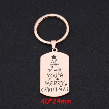 

Hand Stamped Just Wanted To Wish You A Merry Christmas Keychain For Christmas Gift Fashion Dog Tag Jewelry Charm Key Ring