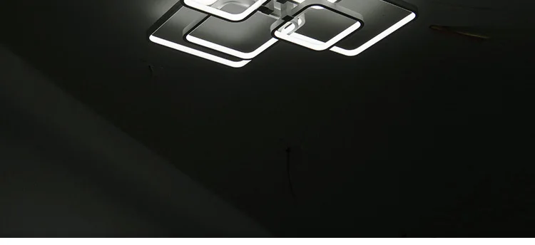 Okudo прямоугольник современных LED потолочные светильники для гостиной белый алюминий спальня потолочного светильника пульт дистанционного управления затемнением