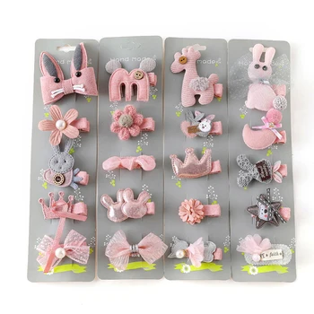 

5pcs Kawaii BB Clip Princess Girl Baby Bow Cartoon Animal Crown Hair Clip Duckbill Clip Hairpins Headdress Hair Accessories 2020