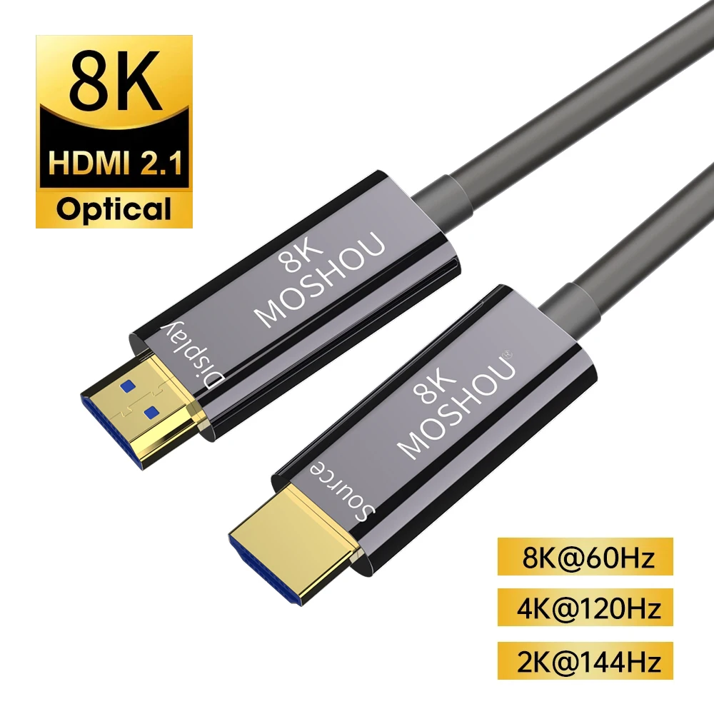 MOSHOU Optical Fiber 8K HDMI 2.1 Cable 120Hz 48Gbps HDMI Cable