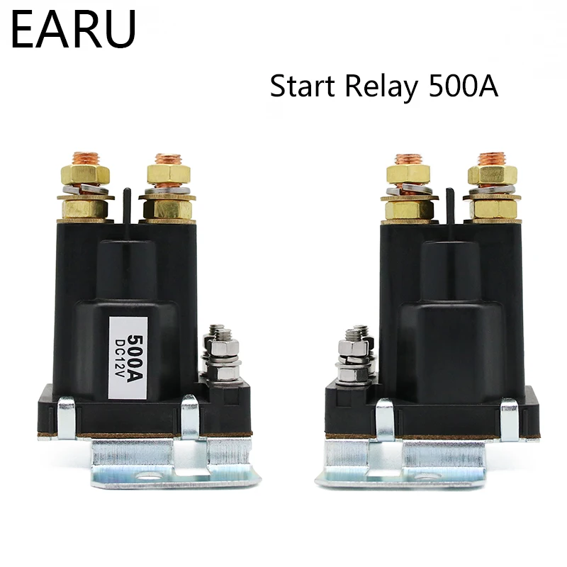

Dual Battery Start Relay 4 Pin Large Current 500A 12V 24VDC Car Power Switch,Starting Relay,Auto Start Contactor Heavy Current