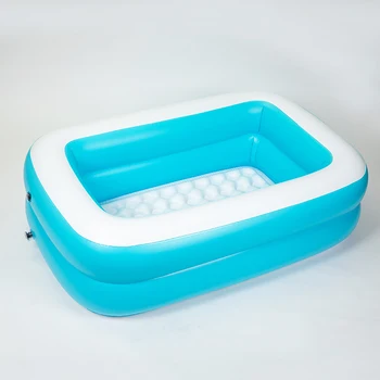 

150*100cm Inflatable Square Swimming Pool PVC Home Use Outdoor Blue Solid Color Ocean Ball Kid Pool Toy Gift for Toddler Baby
