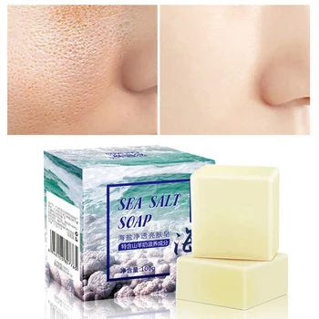 

Removal Pimple Pore Acne Treatment Sea Salt Soap Cleaner Moisturizing Soap Face Care Natural 100g