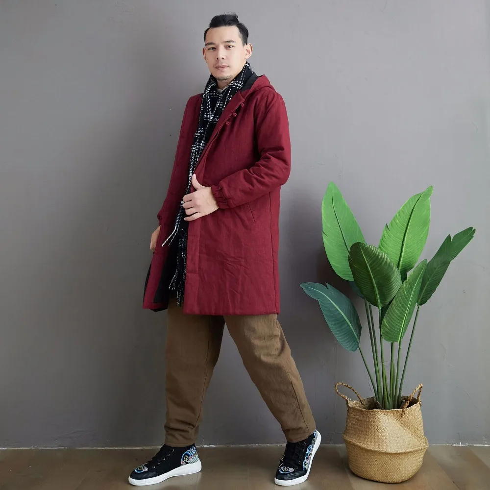 LZJN 2019 Winter Warm Men Thick Pants Double Layer Quilted Casual Pockets Male Winter Joggers Drawstring Cotton Linen Trousers (22)