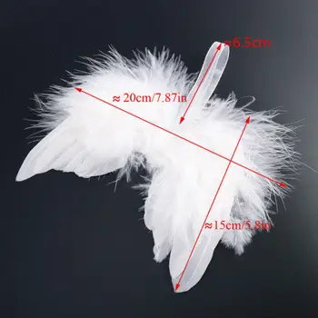 

Home Decoration White Feather Wing Lovely Chic Angel Christmas Tree Decoration Hanging Ornament Home/Party/Wedding Ornaments