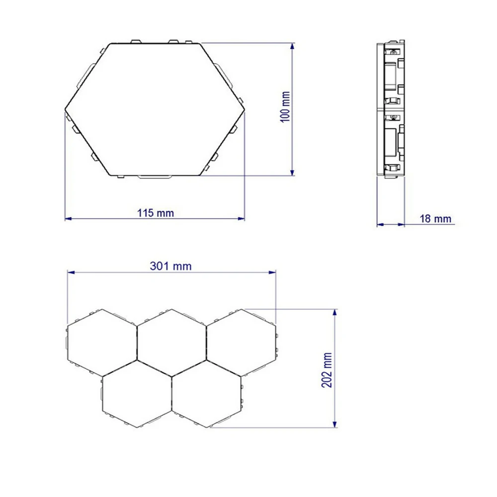 Quantum Lamp Led Hexagonal Lamps Modular Touch Sensitive Lighting Night Light Magnetic Hexagons Creative Decoration Wall Lampara 2