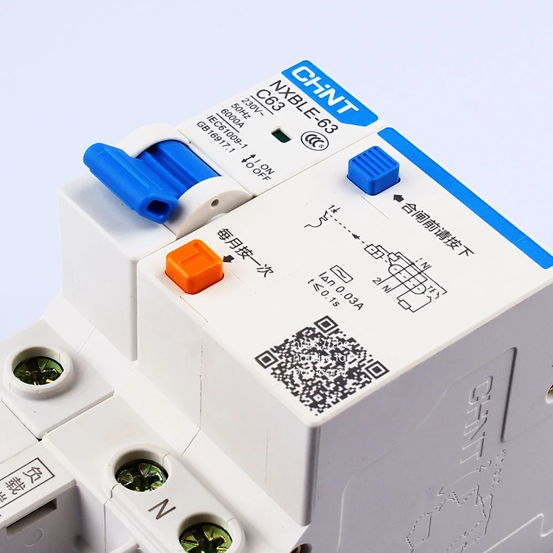 CHINT AC230/400 V NXBLE-63 1P+ N устройство остаточного тока C 40 50 63A электромагнитного выпуска типа C прерыватель цепи