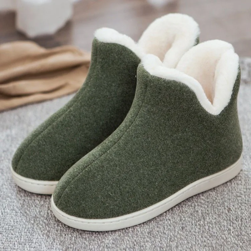 

Male Home Plush Velvet Shoes Men Fur Slides Unisex Keep Warm Winter Shoes Indoor Slippers Men Fluffy Shoe