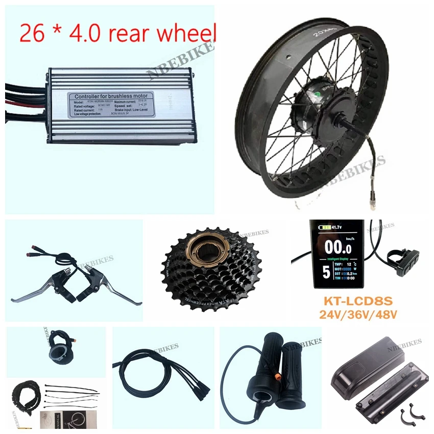 26 4.0 rear Fat ebike Bafang водонепроницаемый 48 в 500 Вт Rear20 24 26 Мотор Ступицы Колеса Электрический велосипед набор преобразования DIY DC кассета мощный - Цвет: 26 4.0 rear