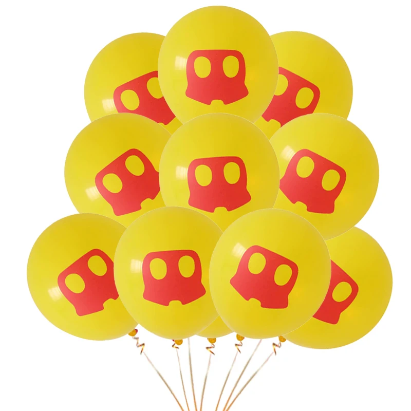 50 шт Минни Микки Воздушные шары в форме мыши дети мультфильм вечерние шары мальчик девочка день рождения украшения красный черный желтый латексные шары