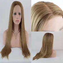 Bombshell, Золотой Блонд, прямые синтетические волосы, 13*6 дюймов, парик на кружеве, жаростойкие волокнистые волосы, натуральные волосы для волос, парики на каждый день