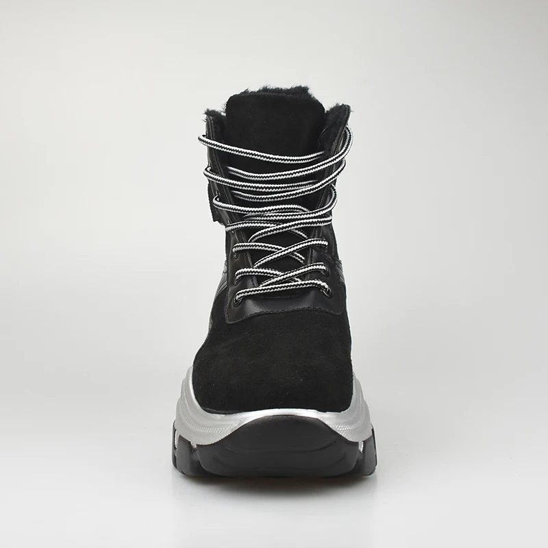 Ботинки Aphixta женские на платформе зимние полусапожки серебристая толстая