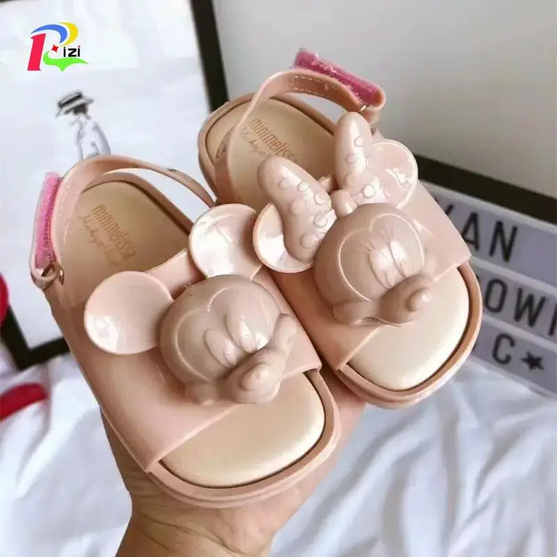 Mini Melissa/ г.; сандалии для мальчиков и девочек с изображением Микки Мауса; детские сандалии; детская обувь с изображением животных; милые сандалии Melissa