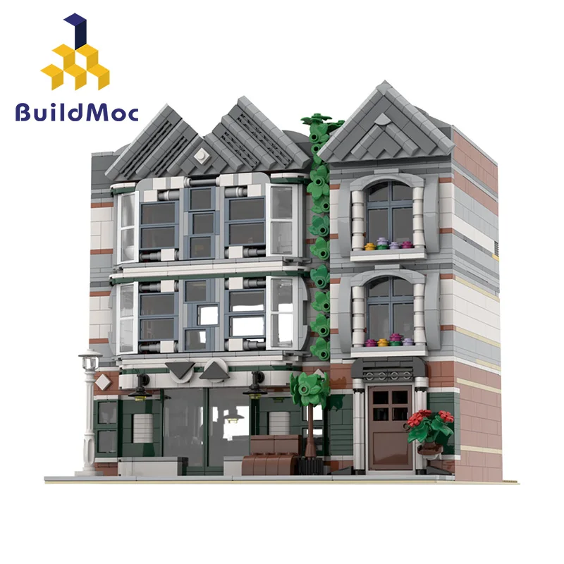 

Buildmoc Architecture Building Blocks Creator Expert Technic City Street European Houses for 70657 Ninjago-Docks Designer Bricks