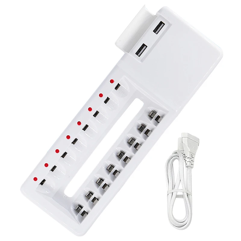 ABKK-Новинка 8 много быстрое зарядное устройство 2 Usb разъем для батареи зарядное устройство для Ni-Cd Ni-MH Aa Aaa аккумуляторные батареи(Us Plug