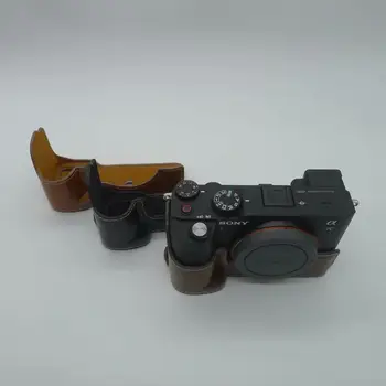 

Camera Bag PU Leather Half Body Set Cover with screw For Sony A7C Alpha 7C ILCE-7C Bottom Case With Battery Opening
