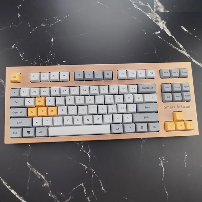 ANSI 87 keys Dye sub Xda keycaps Gray Orange Mixed color thick BPT Keycap for MX 2