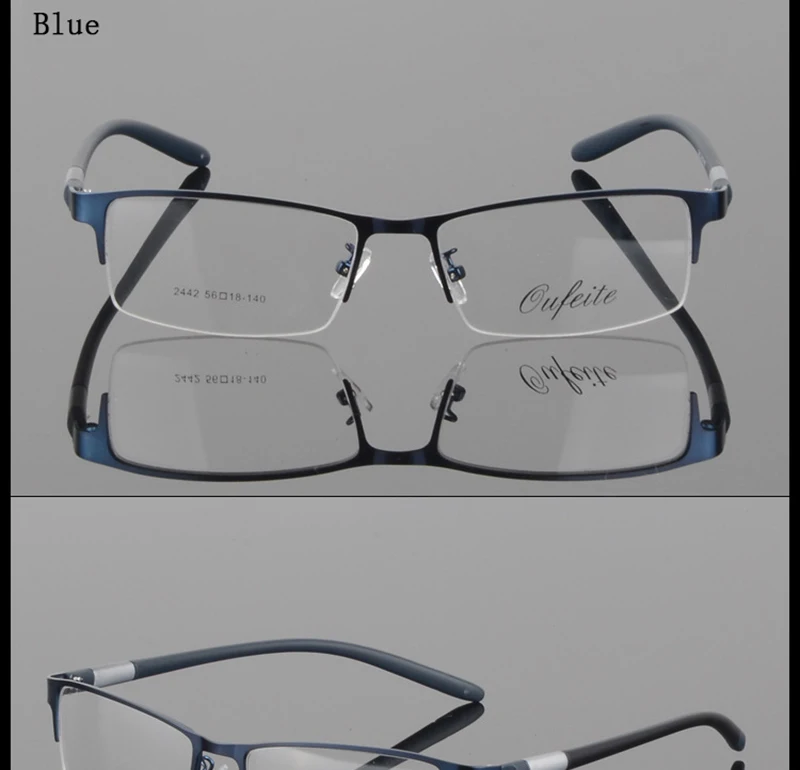 Men Business Glasses Frame Male Fashion Semi Rimless Transparent Eyeglasses Myopia Presbyopia Optical Prescription Spectacles N5