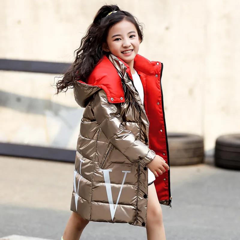 

Fashion Girl Down Jackets Winter Waterproof Baby Children Duck Down Coats Kids Thickening Feather Warm Outerwear For Cold Winter