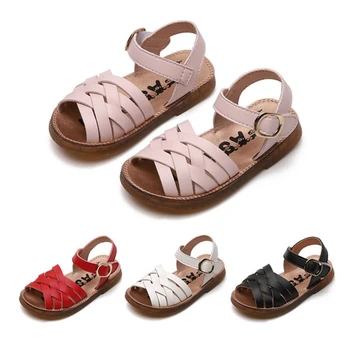 

Children Sandals Summer Princess Shoes New Woven Soft Bottom Breathable Beach Shoes Kids Sandal