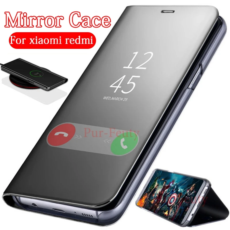 Mi rror кожаный флип для Xiaomi Redmi Note 7 M1901F7G роскошный чехол-подставка красный mi Note 6 5 Pro 6a Чехлы для Xiao mi Xiaomi Redmi Go