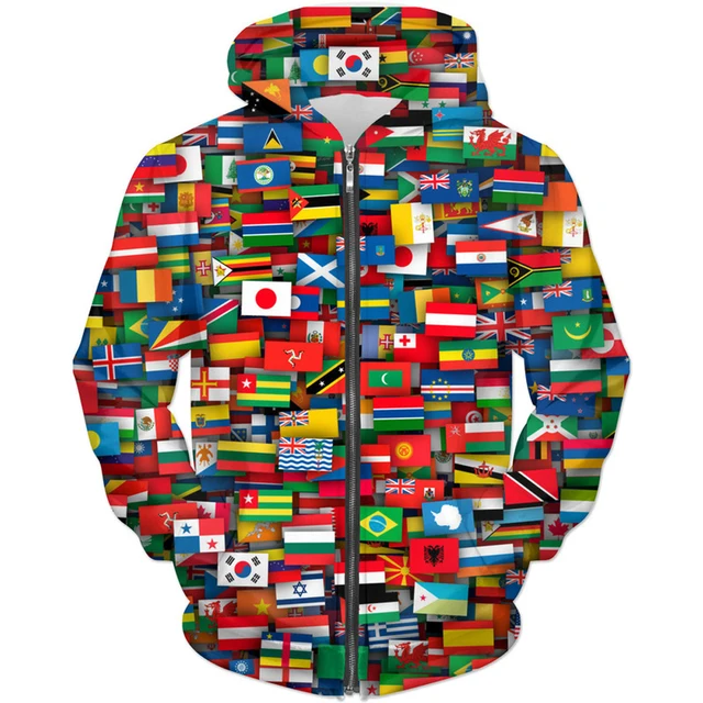 Flags of all countries of the world 3D Printed Men Hoodie Harajuku Fashion Sweatshirt Unisex Casual Pullover sudadera hombre zip hoodies
