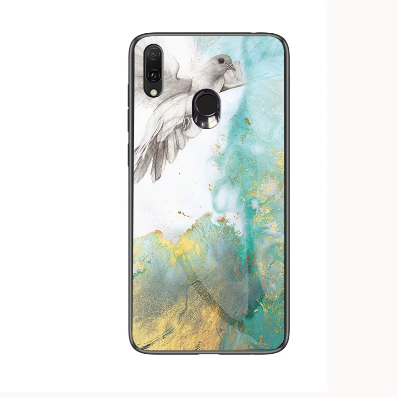 Flying Pigeon Для samsung Galaxy A20e A202F чехол мрамор глянцевый Закаленное Стекло Силиконовый противоударный чехол для телефона для samsung Jean2 чехол 5,8 дюймов - Цвет: Flying Pigeon