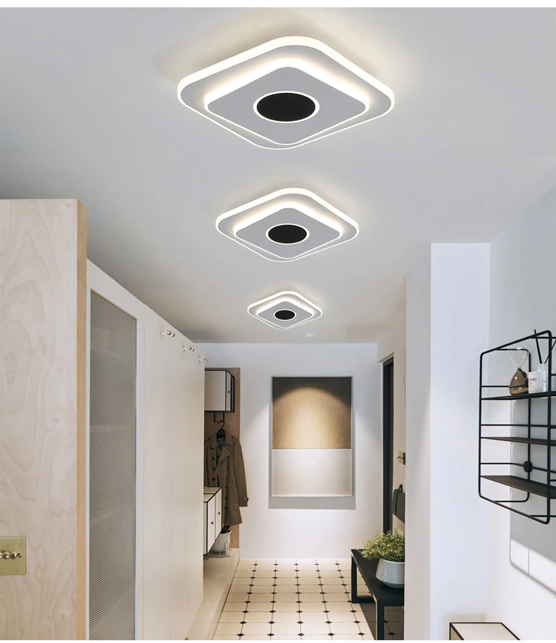 Modern Led Ceiling Lamp Luster Black and White Led Ceiling Lamp for livingroom Lights Hallway Balcony Lights Fixtures