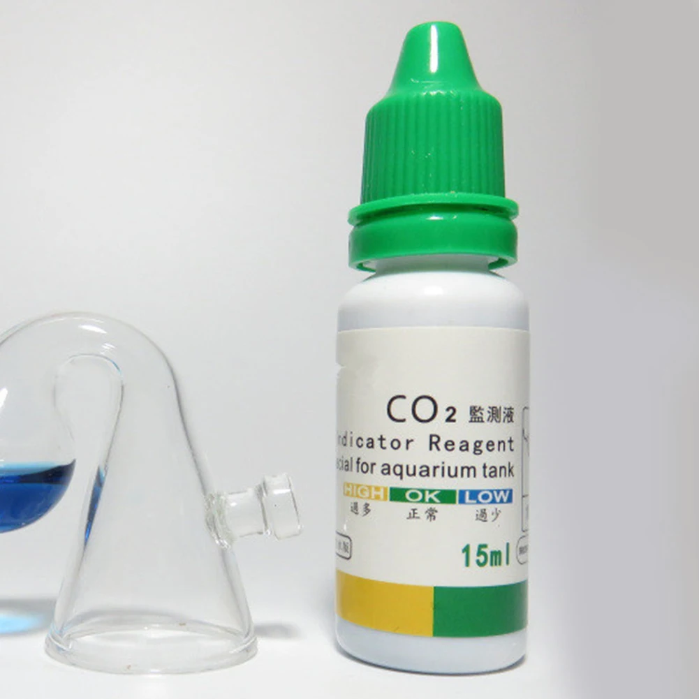 15 мл индикатор раствор капля жидкого теста мониторинг условий жизни CO2 аквариум легкий бутылках портативный аквариум
