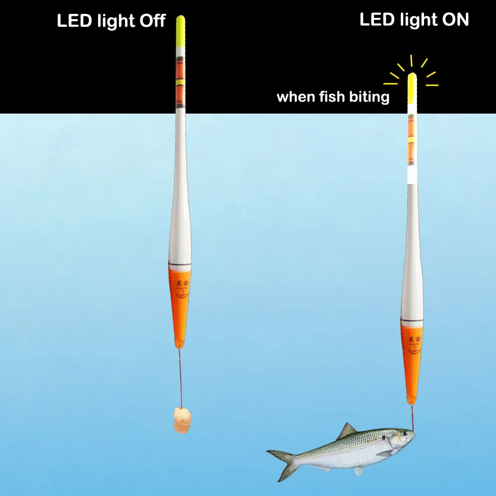 Умный поплавок для рыбалки, сигнальная приманка для укуса рыбы, светодиодный светильник, автоматический ночной электронный буй, индикатор удара, оповещение, умный поплавок