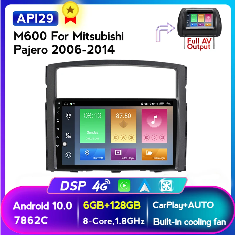 Автомобильный мультимедийный плеер MEKEDE 4G LTE 9853 8 ядер dvd gps для Mitsubishi Pajero 2006-2014