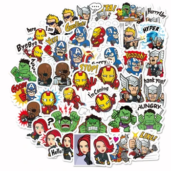 

40Pcs Cute Label Marvel Iron Man stickers Diary Handmade Adhesive Paper Flake Sticker Scrapbooking Pegatinas Stationery stickers